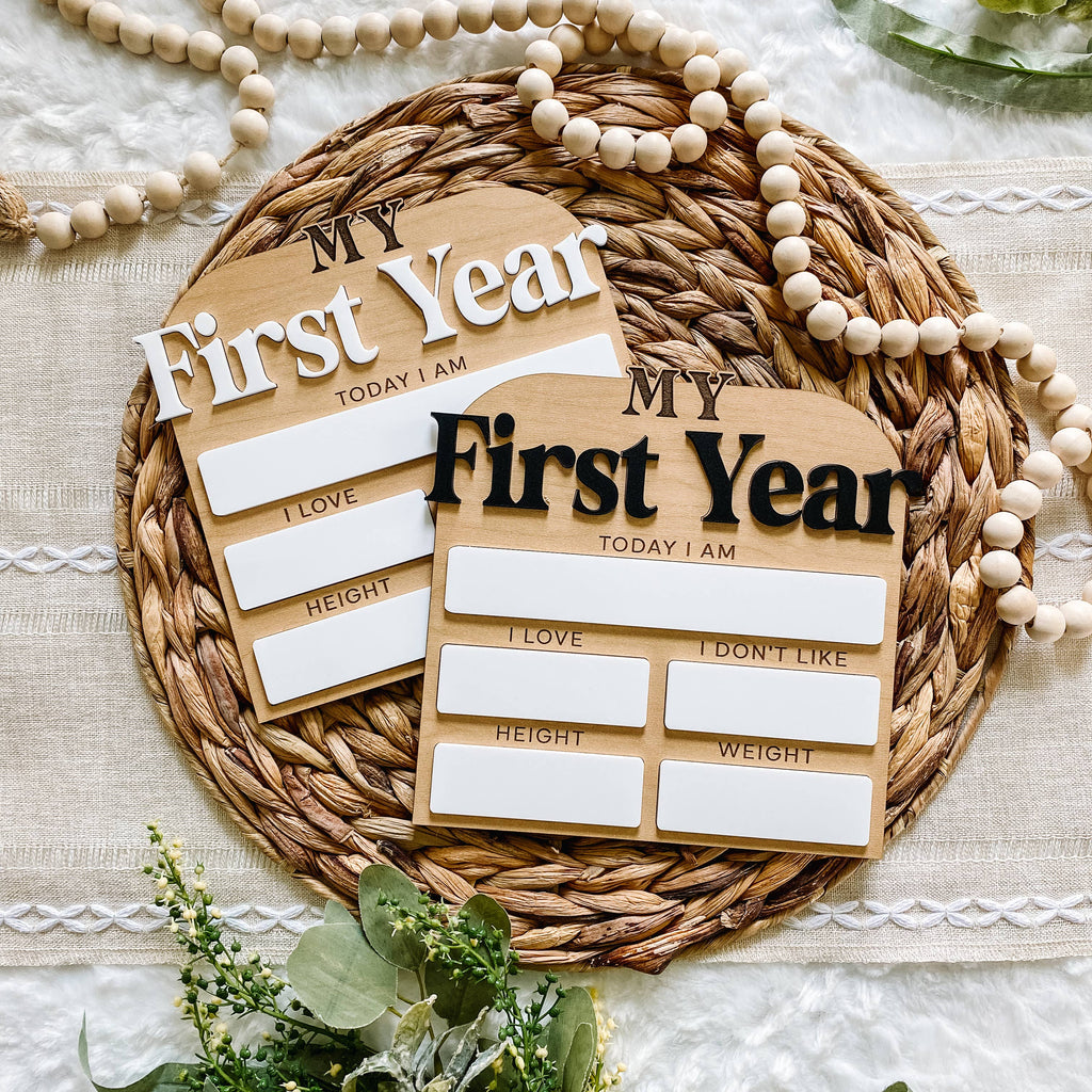 First Year Monthly Milestone Stat Board