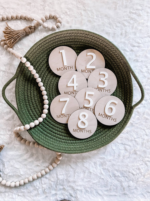 3D Wooden Monthly Milestone Set - Sleek Modern