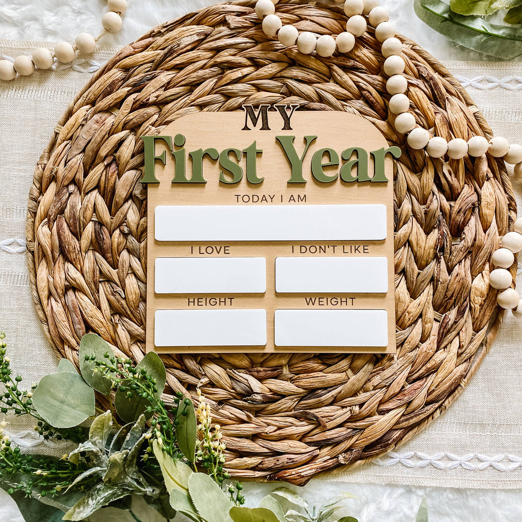 First Year Monthly Milestone Stat Board