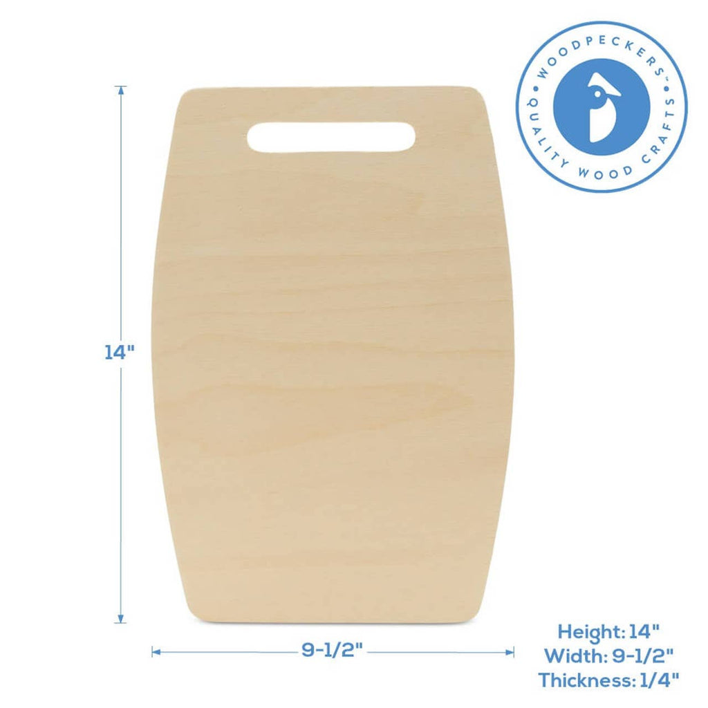 Wood Cutting Board Cutout with Wider Middle