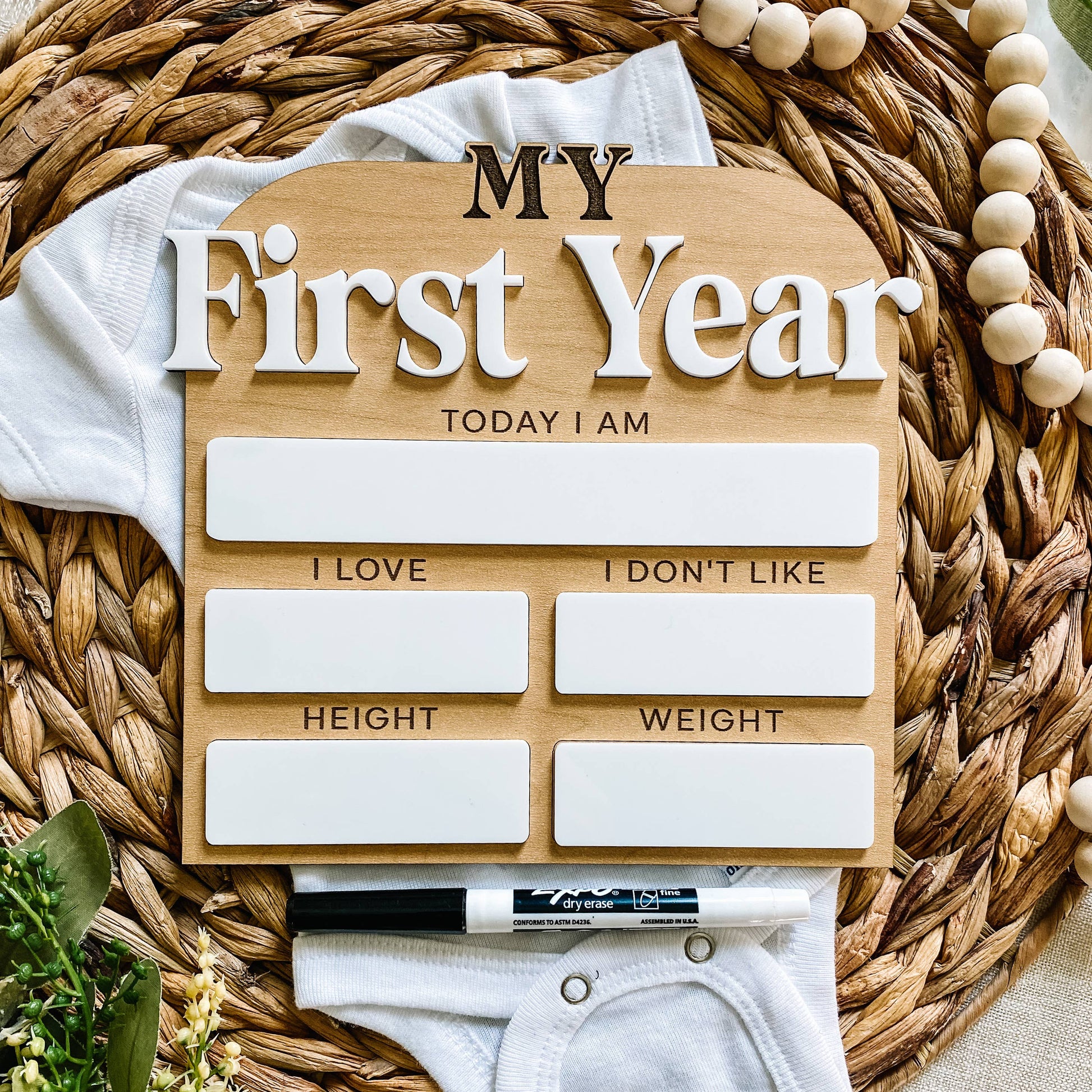 First Year Monthly Milestone Stat Board