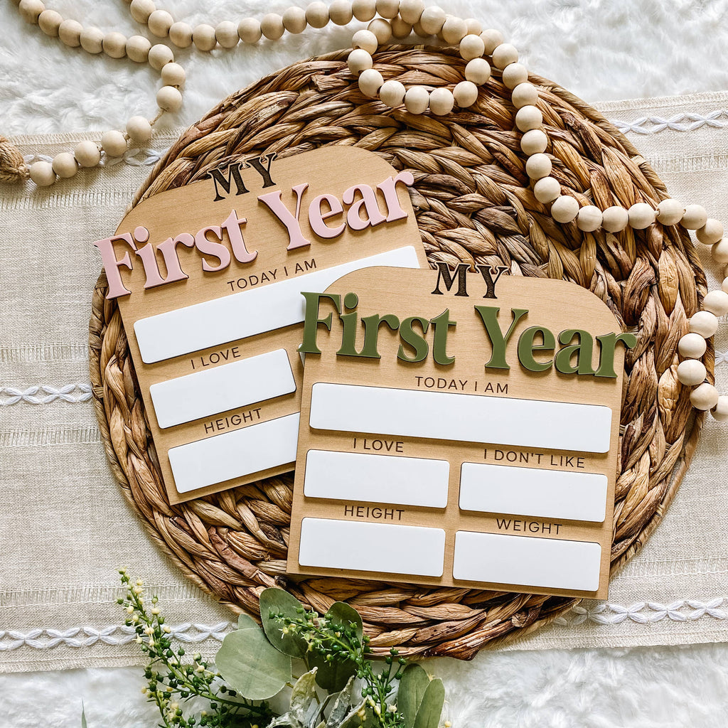 First Year Monthly Milestone Stat Board