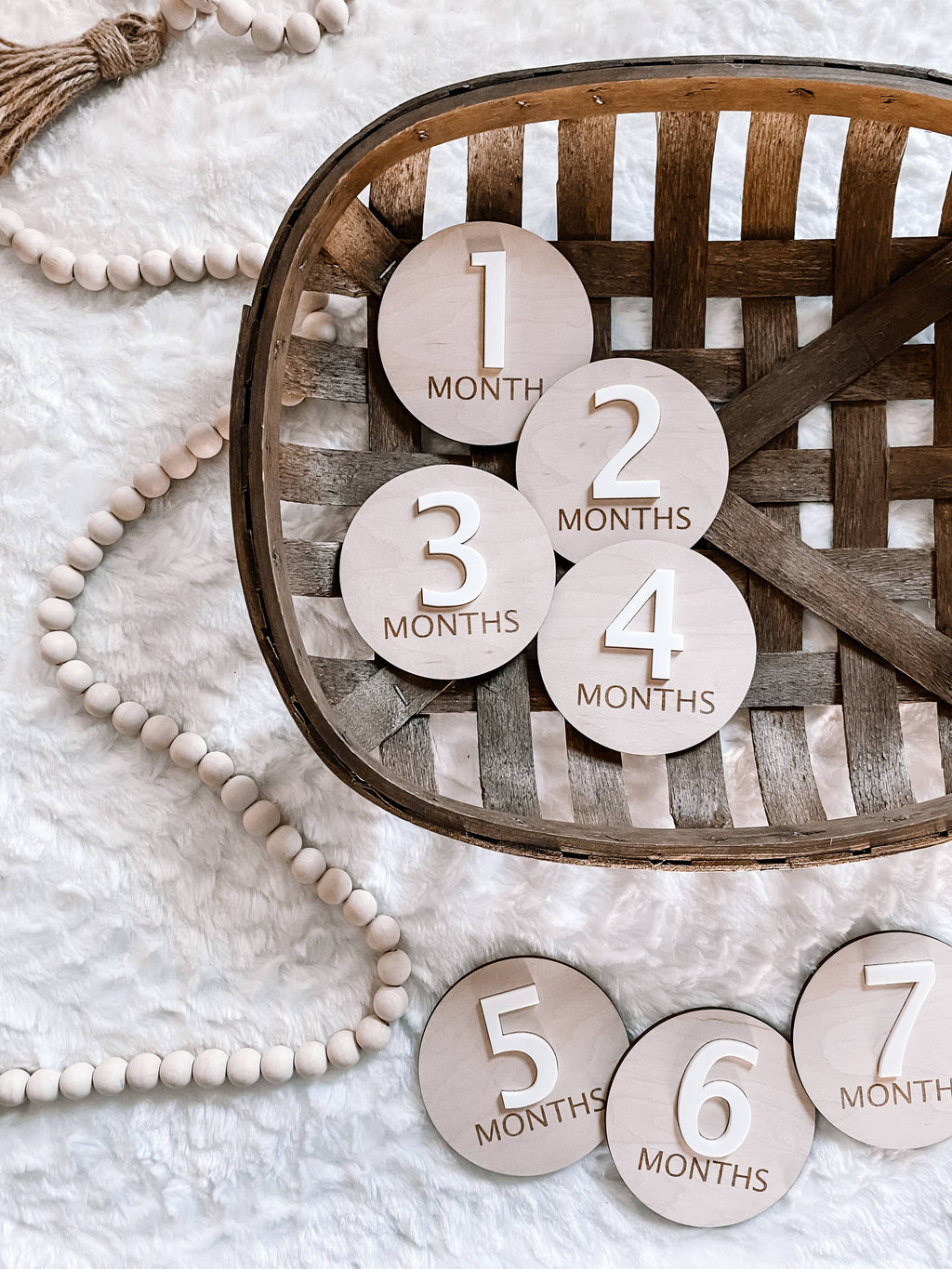 3D Wooden Monthly Milestone Set - Sleek Modern