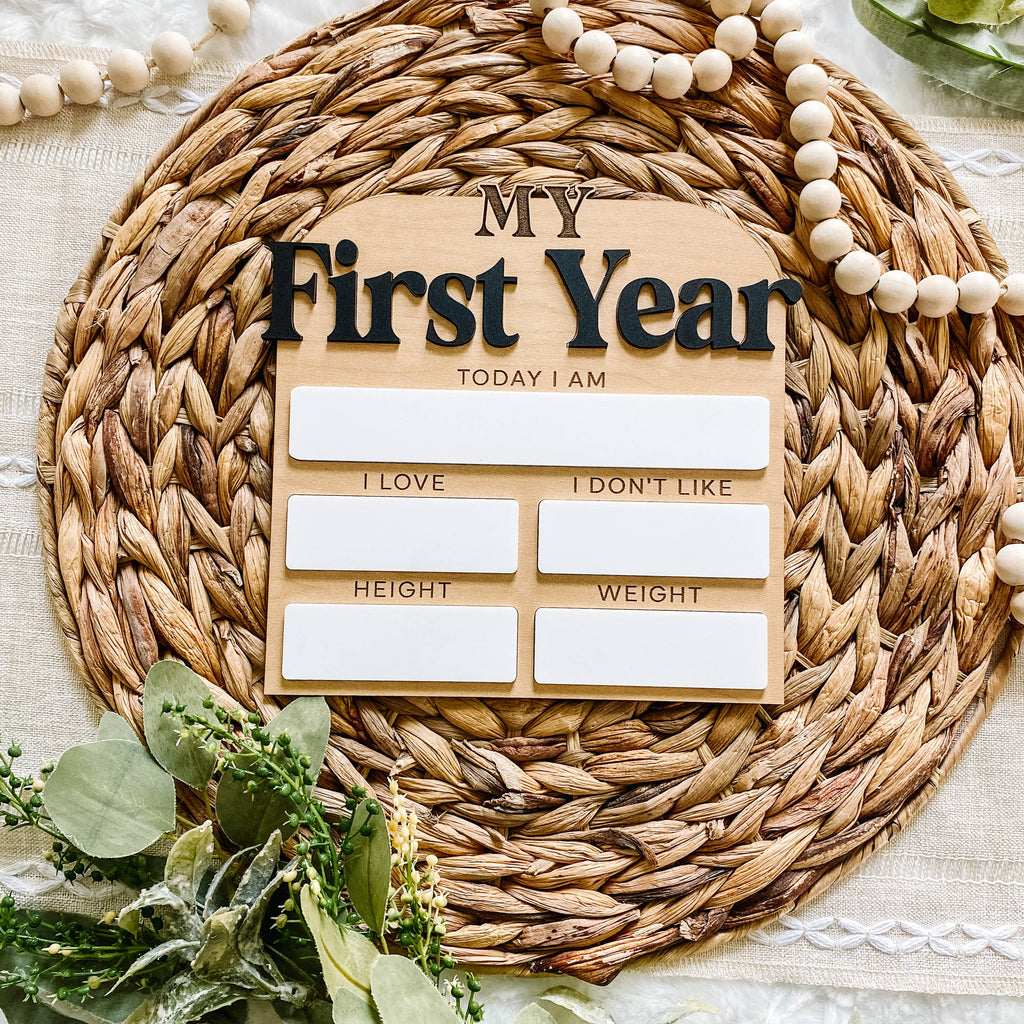 First Year Monthly Milestone Stat Board