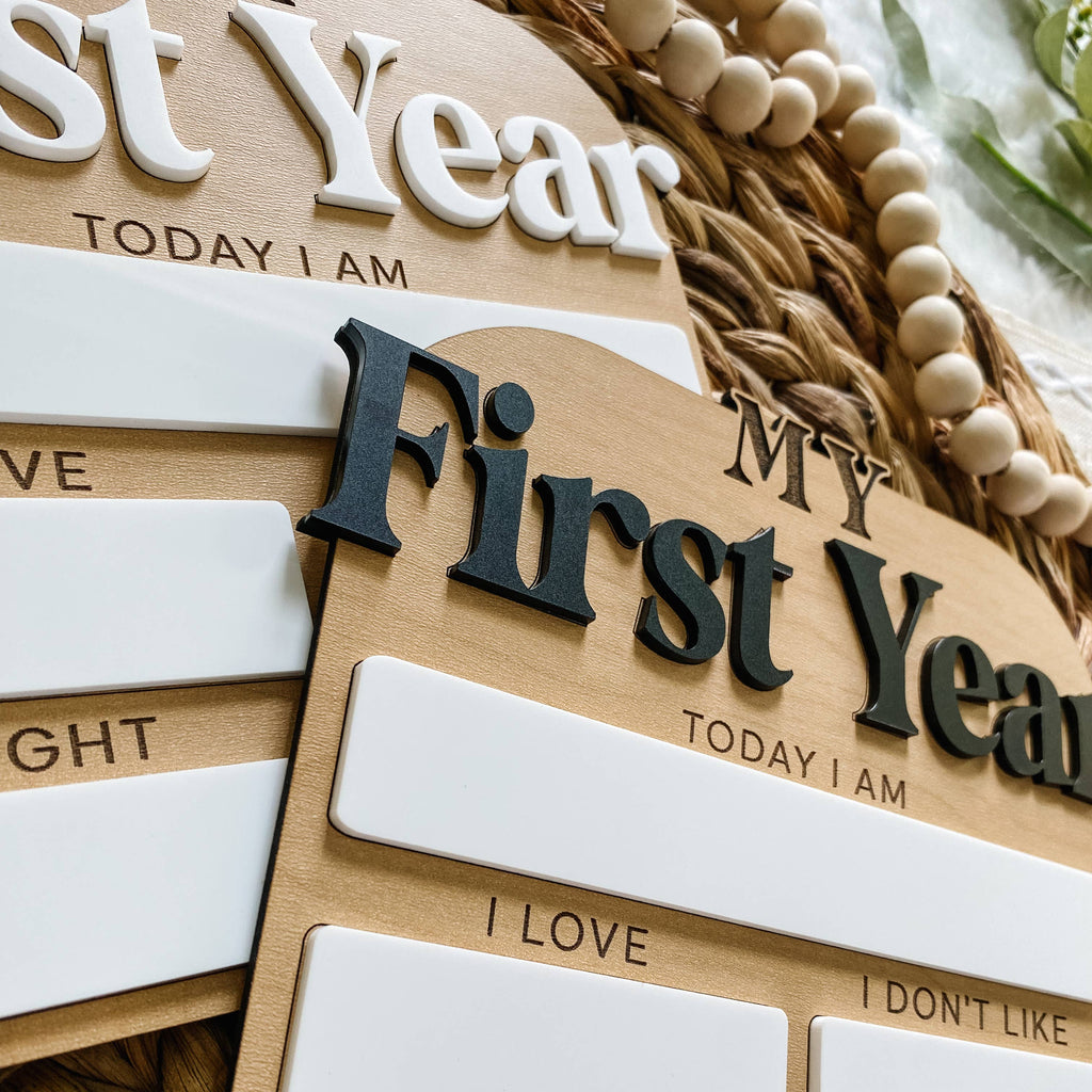 First Year Monthly Milestone Stat Board