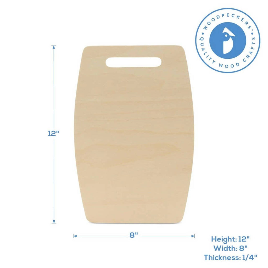 Wood Cutting Board Cutout with Wider Middle