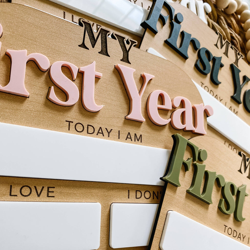First Year Monthly Milestone Stat Board