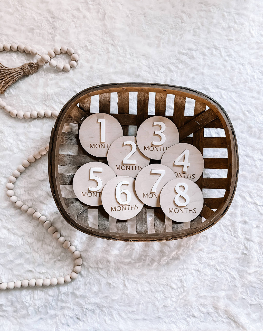 3D Wooden Monthly Milestone Set - Sleek Modern