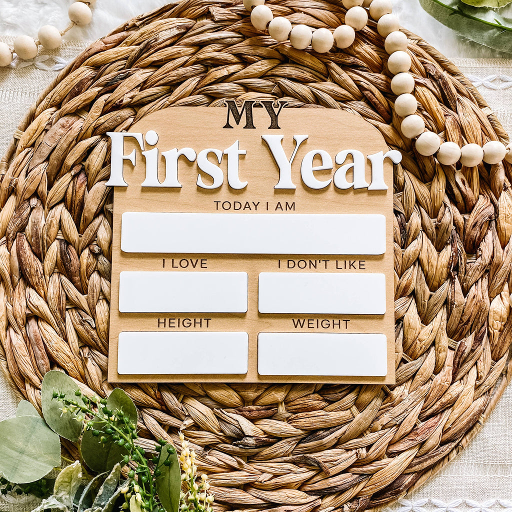 First Year Monthly Milestone Stat Board